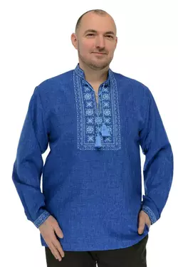 Чоловіча вишита сорочка Орнамент (блакитний)