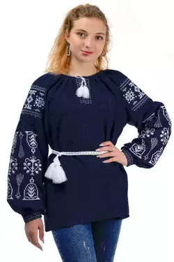 Сорочка-вишиванка "Купава" (темно-синій)